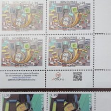 Sellos: O) 2023 HONDURAS, AMERICA UPAEP, PHILATELY AND THE POSTAL STAMP, STAMPS AND SYMBOLS, BLOCK MNH