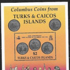 Sellos: TURKS & CAICOS, ISLAS 1992 500 ANIVº VIAJE DE COLÓN. YVERT Nº HB * *