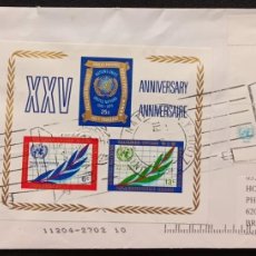 Sellos: DM)1970, UNITED NATIONS, FIRST DAY COVER, ISSUE, XXV ANNIVERSARY OF THE UNITED NATIONS, UN SERIES, S
