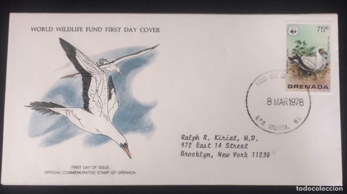 Selos: EL)1978 GRENADE, WORLD WILDLIFE FUND, WWF, FAUNA, THE MASKED BOOBY, CIRCULATED TO NEW YORK - USA, FD