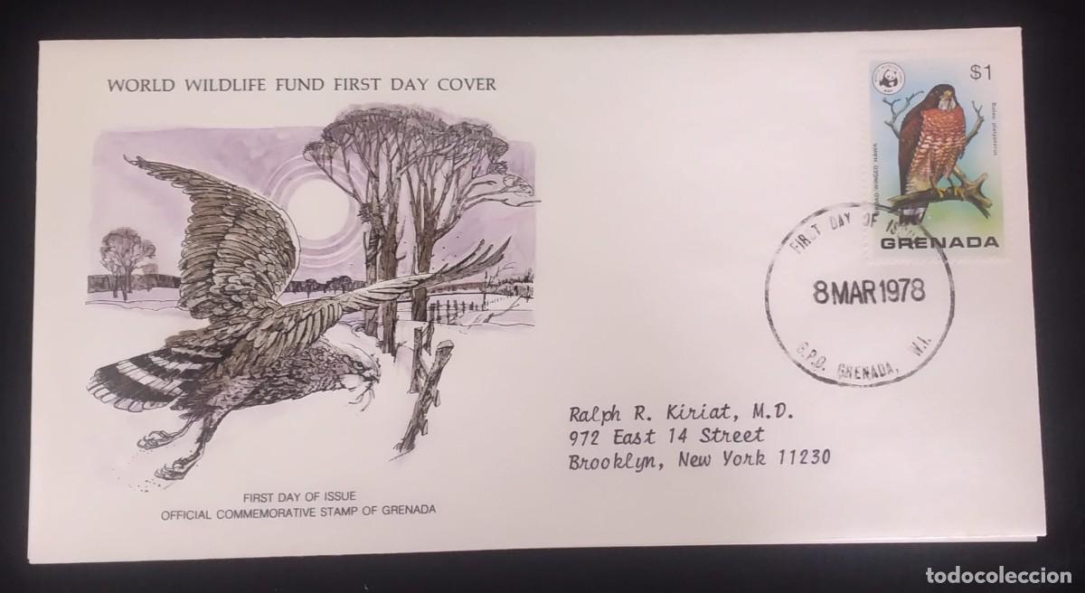 Selos: EL)1978 GRENADE, WORLD WILDLIFE FUND, WWF, FAUNA, THE ALLIANCE EAGLE, CIRCULATED TO NEW YORK - USA,