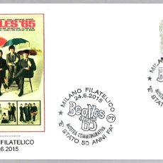Sellos: MATASELLOS MUSICA - MOSTRA BEATLES'65. MILANO, ITALIA, 2015