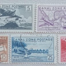 Sellos: 1939. PANAMÁ ZONA CANAL. A 11 / A 16. 25 ANIV. CREACIÓN DEL CANAL DE PANAMÁ. SERIE CORTA. USADO.