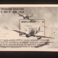 Sellos: O) 1994 ANTIGUA AND BARBUDA, HAWKER TYPHOON FIGHTER BOMBERS, OPERATION OVERLORD, MNH