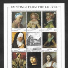 Sellos: SD)1993 GUYANA FROM THE ART SERIES, BICENTENARY OF THE LOUVRE PAINTINGS, SOUVENIR SHEET, MNH
