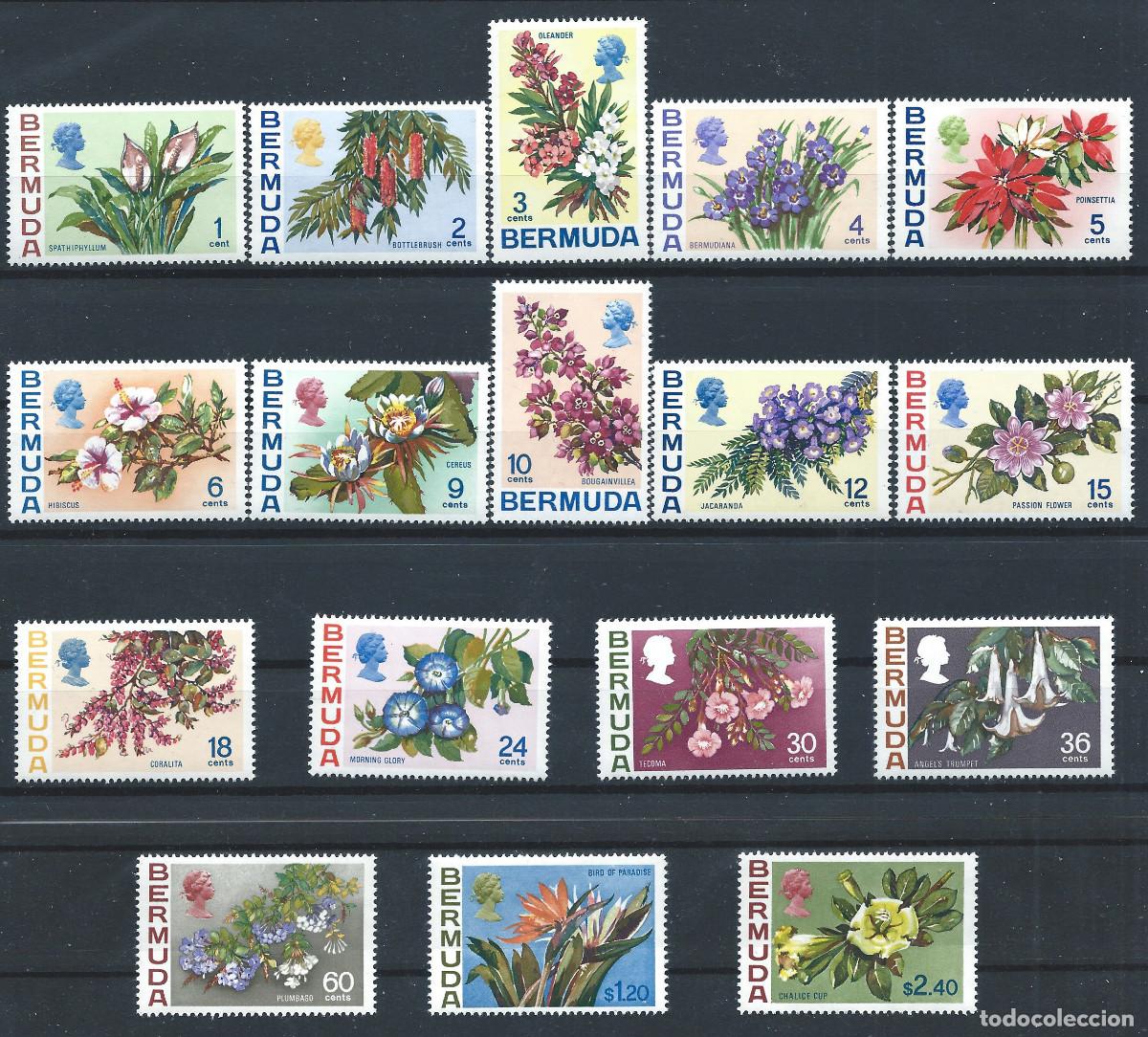 Stamps: Bermudes N&deg;243/59** (MNH) 1970 - Fleurs divers