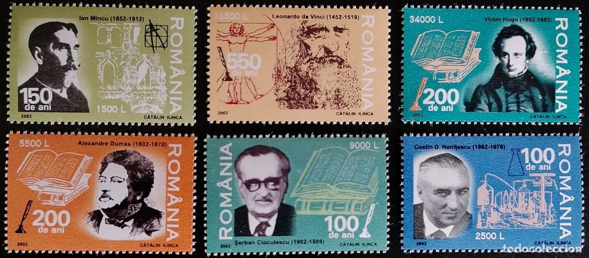 Sellos: RUMANIA 2002 - PERSONAJES= - Foto 1