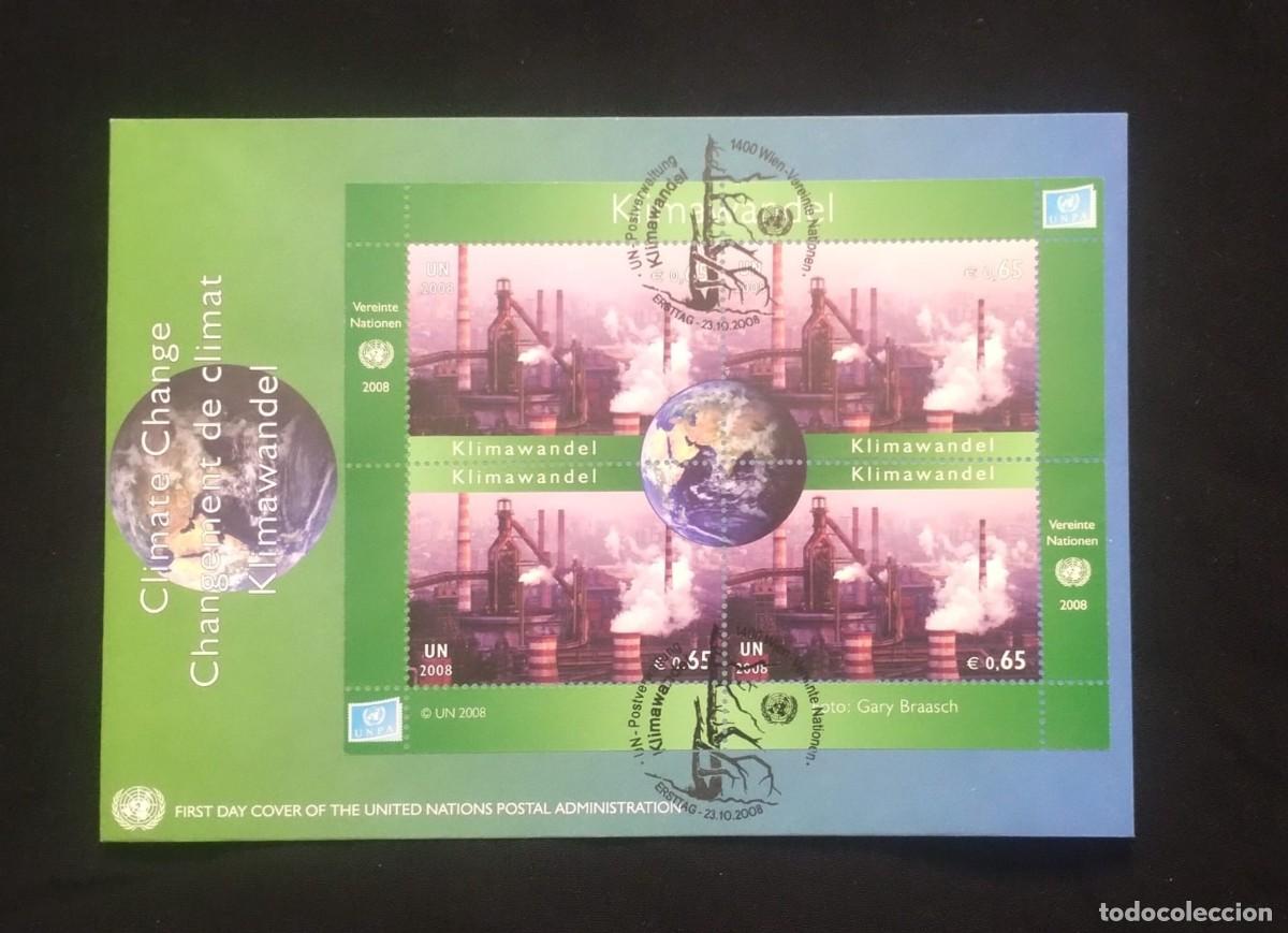 Sellos: D)2008, UNITED NATIONS, FIRST DAY COVER, ISSUE, CLIMATE CHANGE, FDC - Foto 1