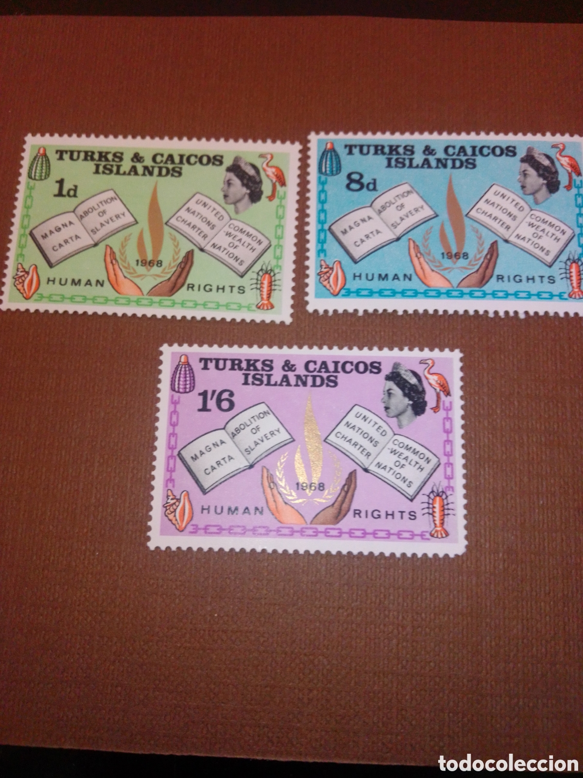 Sellos: Turks y Caicos Derechos Humanos 1968 - Foto 1