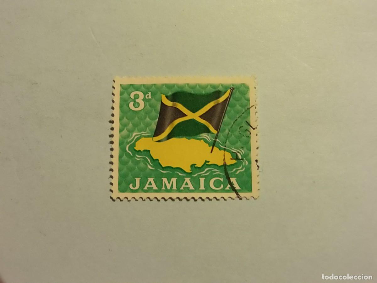 Sellos: JAMAICA - BANDERA, MAPA E ISLA. - Foto 1