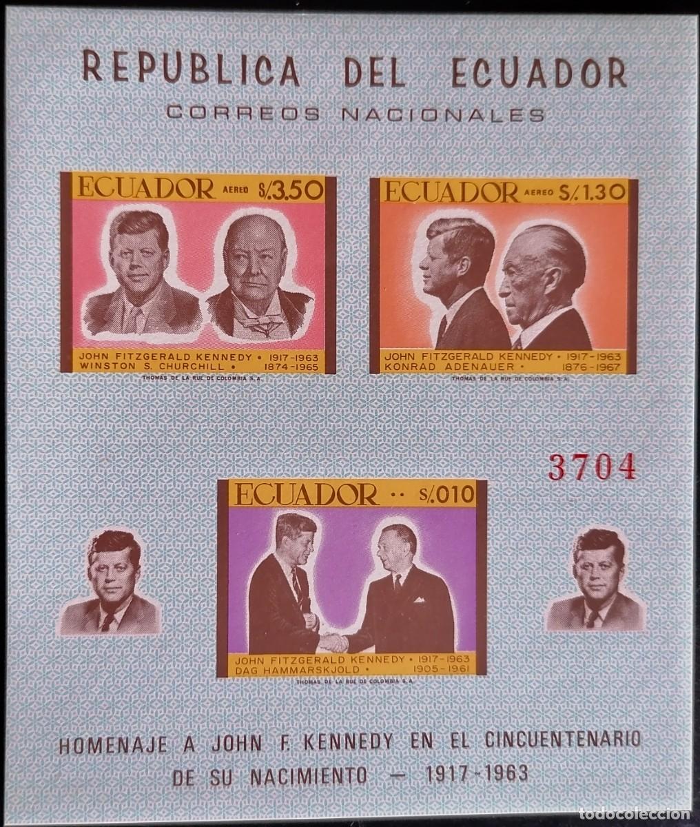 Sellos: ECUADOR 1967 - HB HOMENAJE / KENNEDY .- - Foto 1
