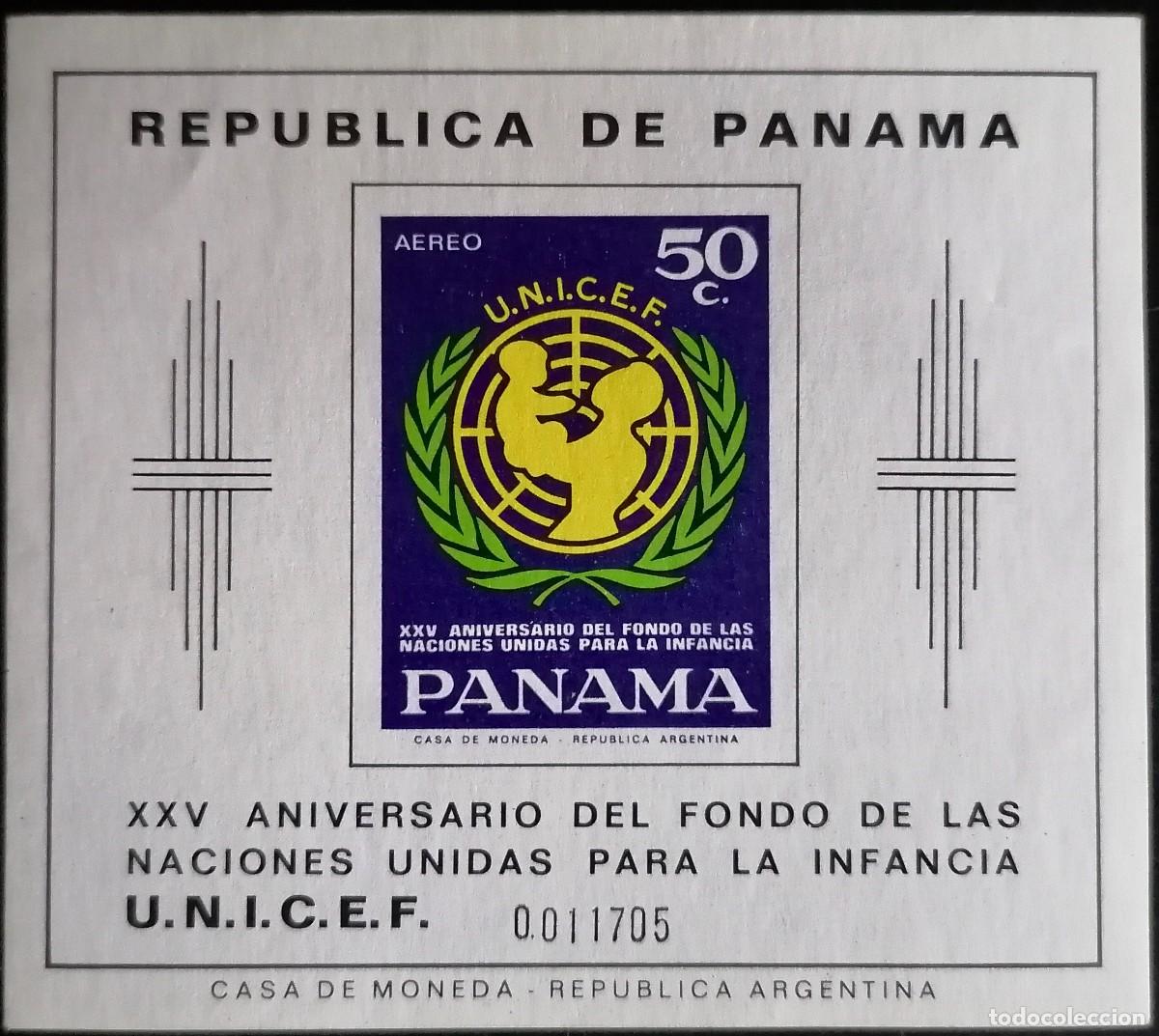 Sellos: PANAM&Aacute; 1972 - HB UNICEF . - Foto 1