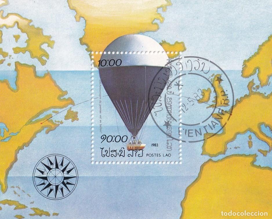 Sellos: HB Laos 1983 - Bicentenario de los primeros vuelos &middot; Globos - Foto 1
