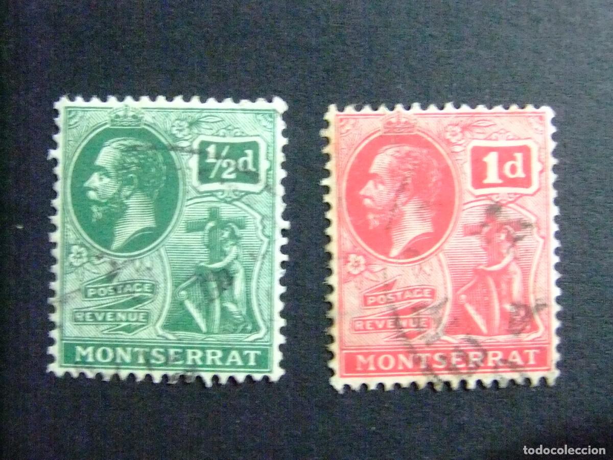 Stamps: 44 MONTSERRAT colonia britanica 1916 / GEORGE VI con SIMBOLO de la COLONIA / YVERT 43 + 44 FU