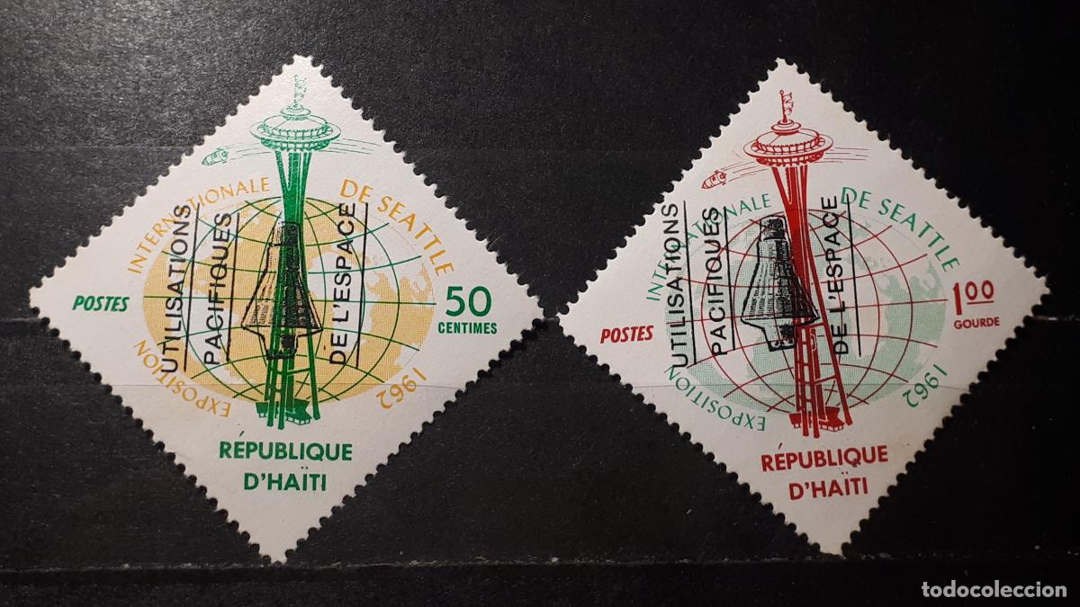 Sellos: HAIT&Iacute; . A&ntilde;o 1963 (*) YVERT A&Eacute;REO 497/8 - Foto 1