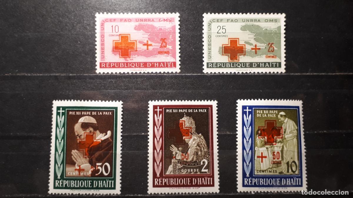 Sellos: HAIT&Iacute; . A&ntilde;o 1959 (*)/**. YVERT 413/7 - Foto 1