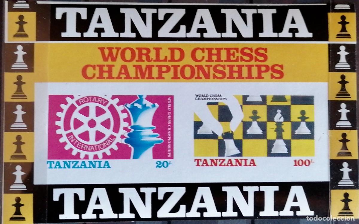 Sellos: TANZANIA 1986 - HB AJEDREZ / ROTARY . - Foto 1
