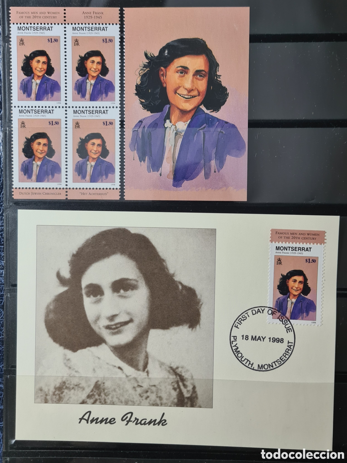 Sellos: Sellos de Montserrat, Ana Frank - Foto 2