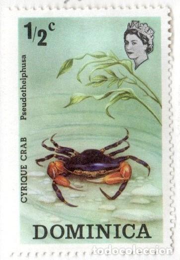 Stamps: AM-Dominica. Flora y Fauna. Cangrejo. 1973. YT-362. Nuevo con chrarnela y sin goma.