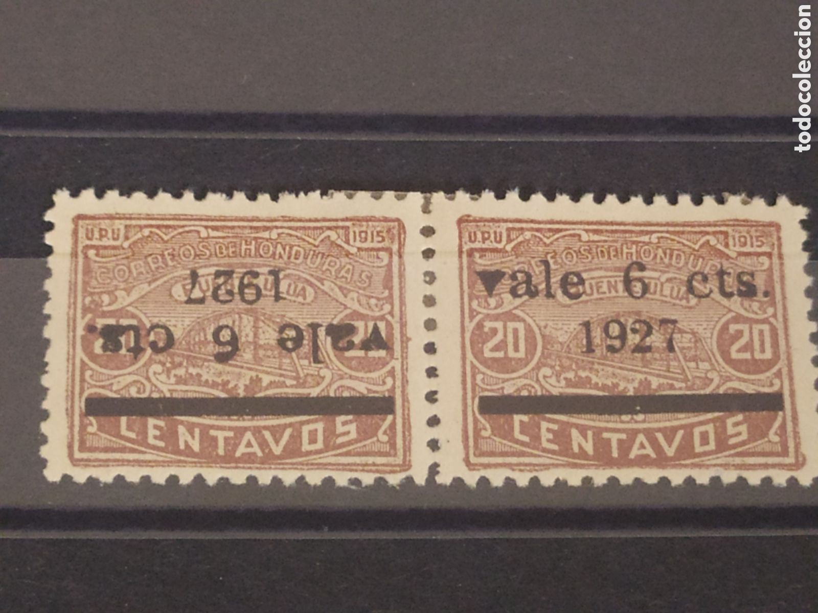 Sellos: HONDURAS YVERT 193A* ERROR: SOBRE IMPRESI&Oacute;N INVERTIDA - Foto 1