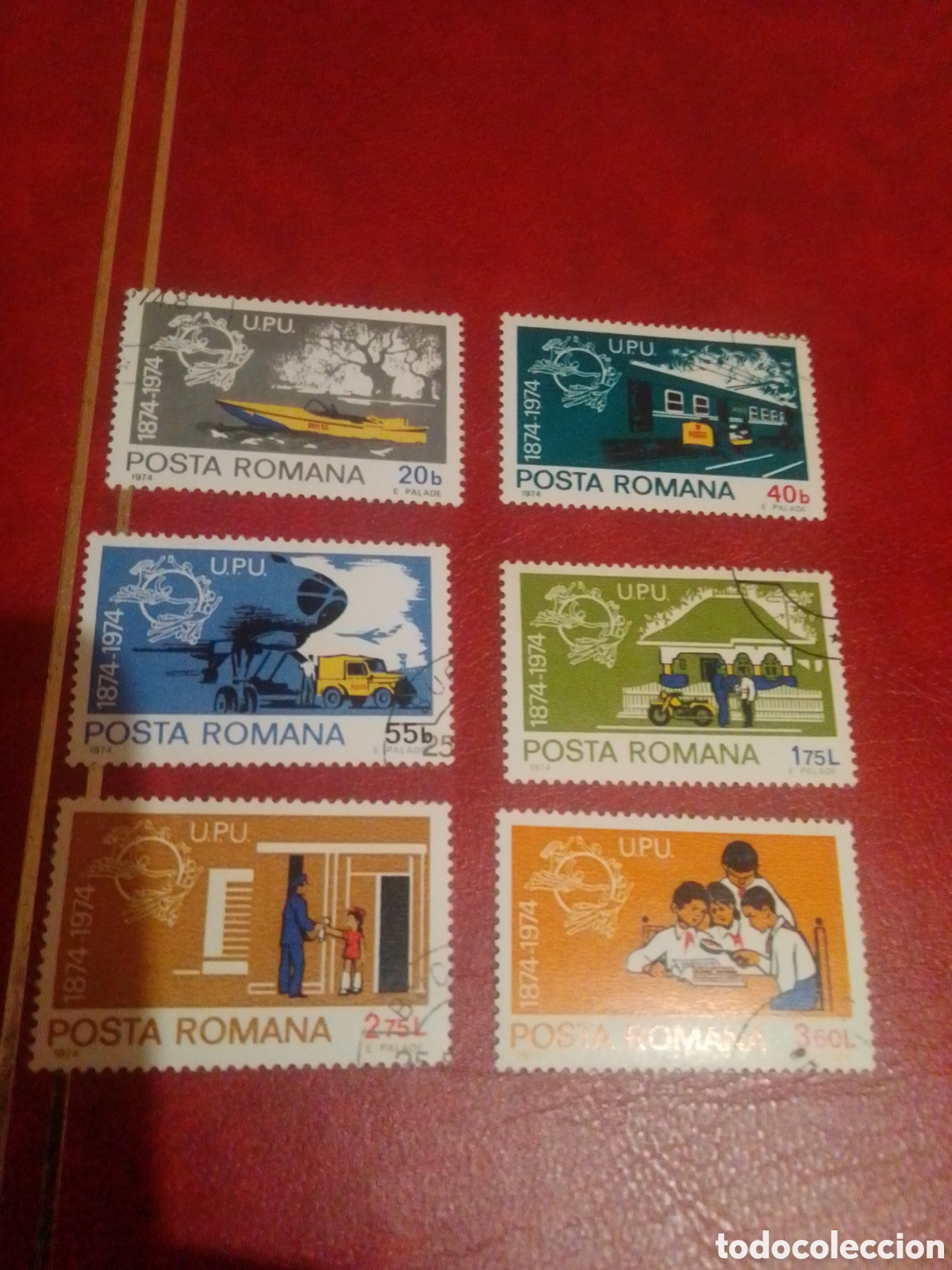 Sellos: Rumania 1974 Centenario UPU - Foto 1