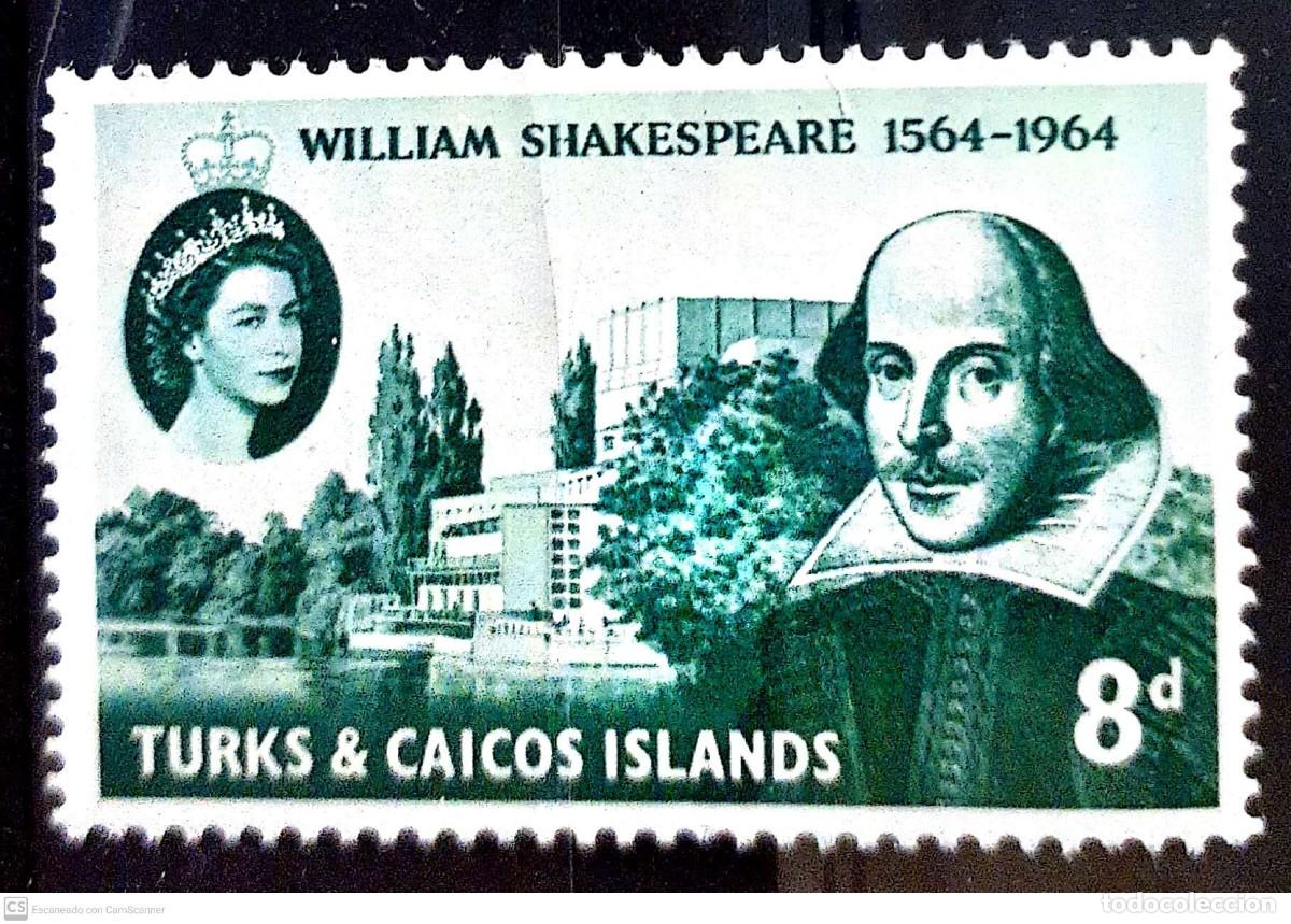 Sellos: TURCAS Y CAICOS n&ordm; 182* Cuarto centenario del nacimiento de Shakespeare - Foto 1