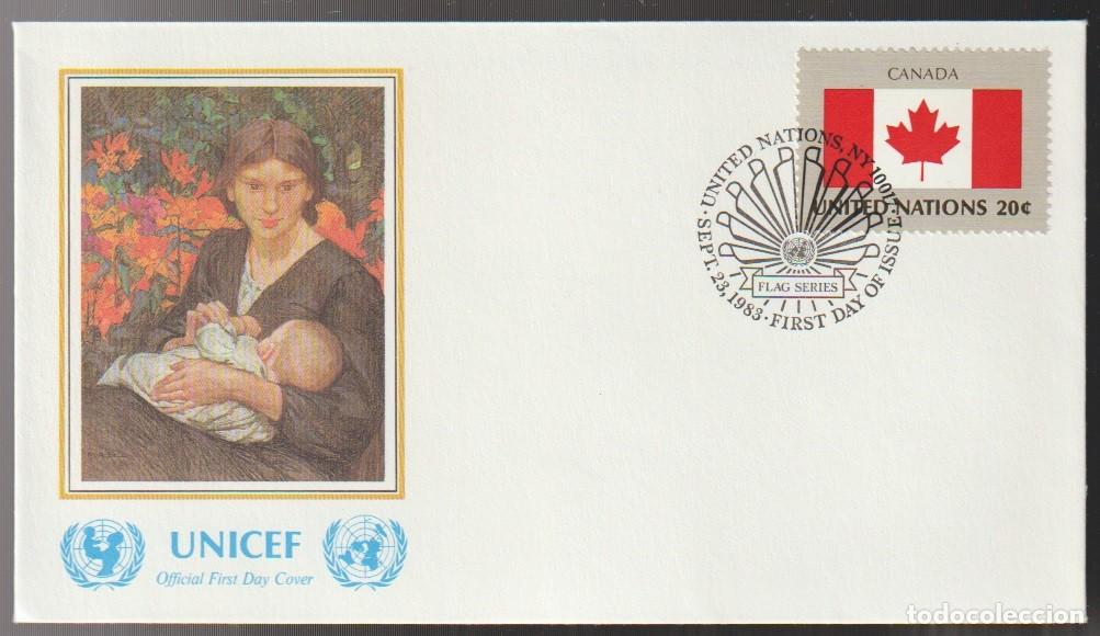 Sellos: United Nations 1983 - Flag Canada UNICEF FDC - Foto 1