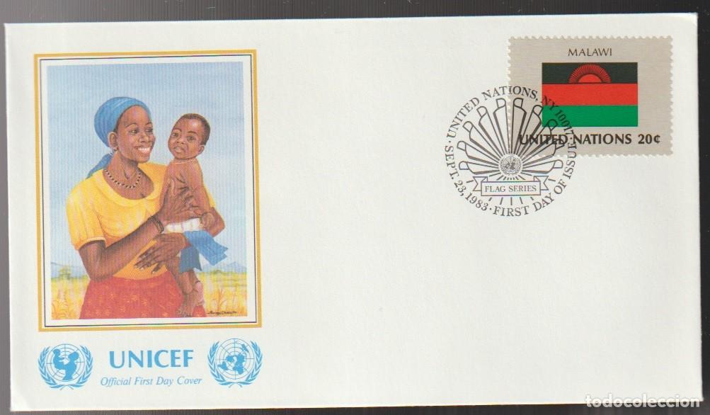 Sellos: United Nations 1983 - Flag Malawi UNICEF FDC - Foto 1