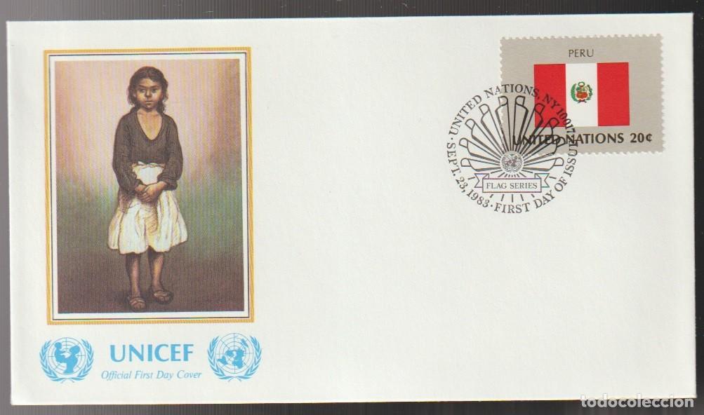 Sellos: United Nations 1983 - Flag Peru UNICEF FDC - Foto 1