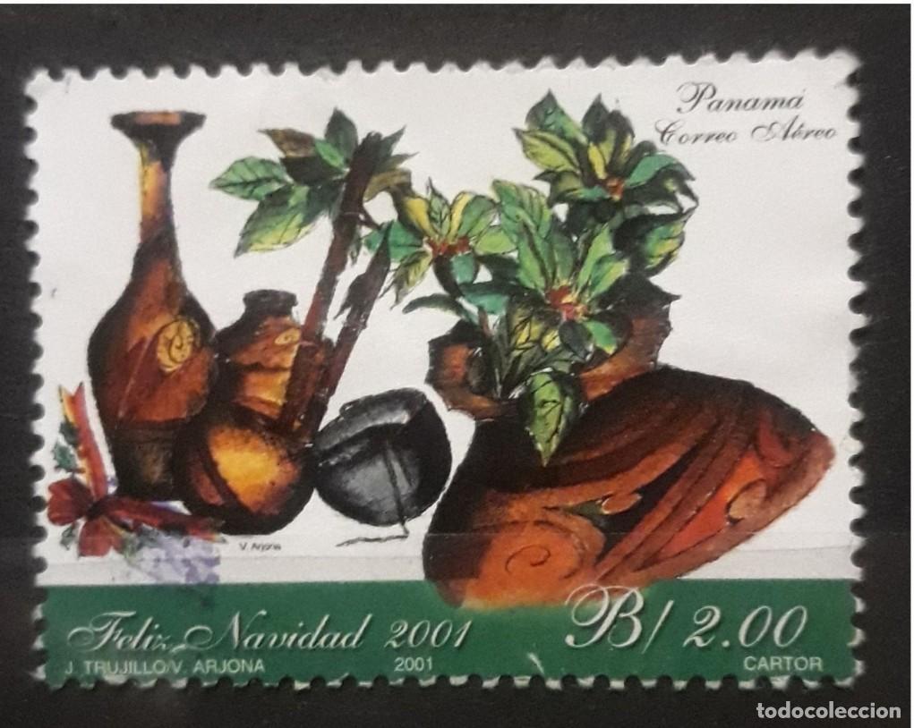 Sellos: PANAMA 2001 Navidad. A&eacute;reos. USADO. - Foto 1