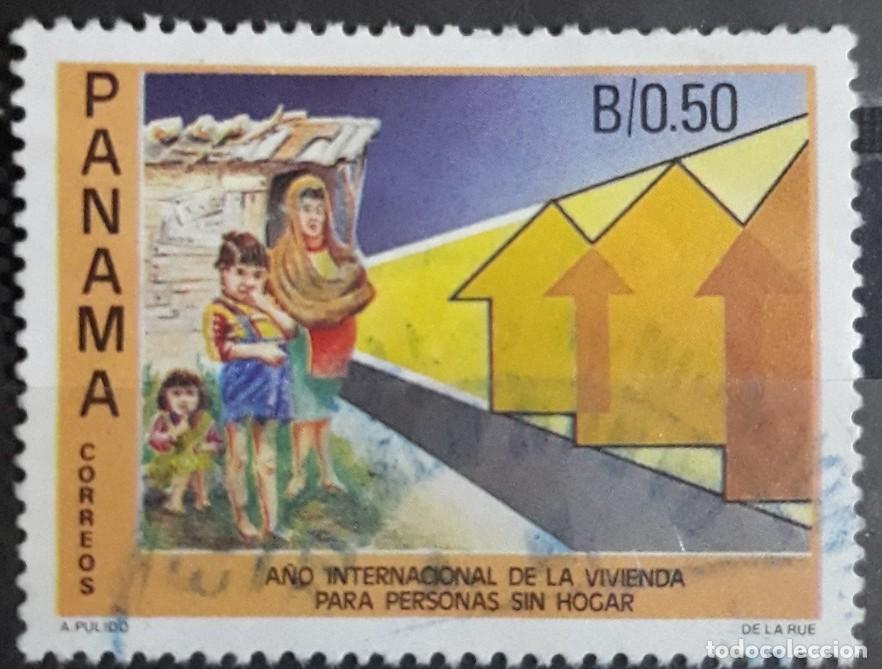 Sellos: PANAMA 1987 A&ntilde;o internacional de los sin techo. USADO. - Foto 1