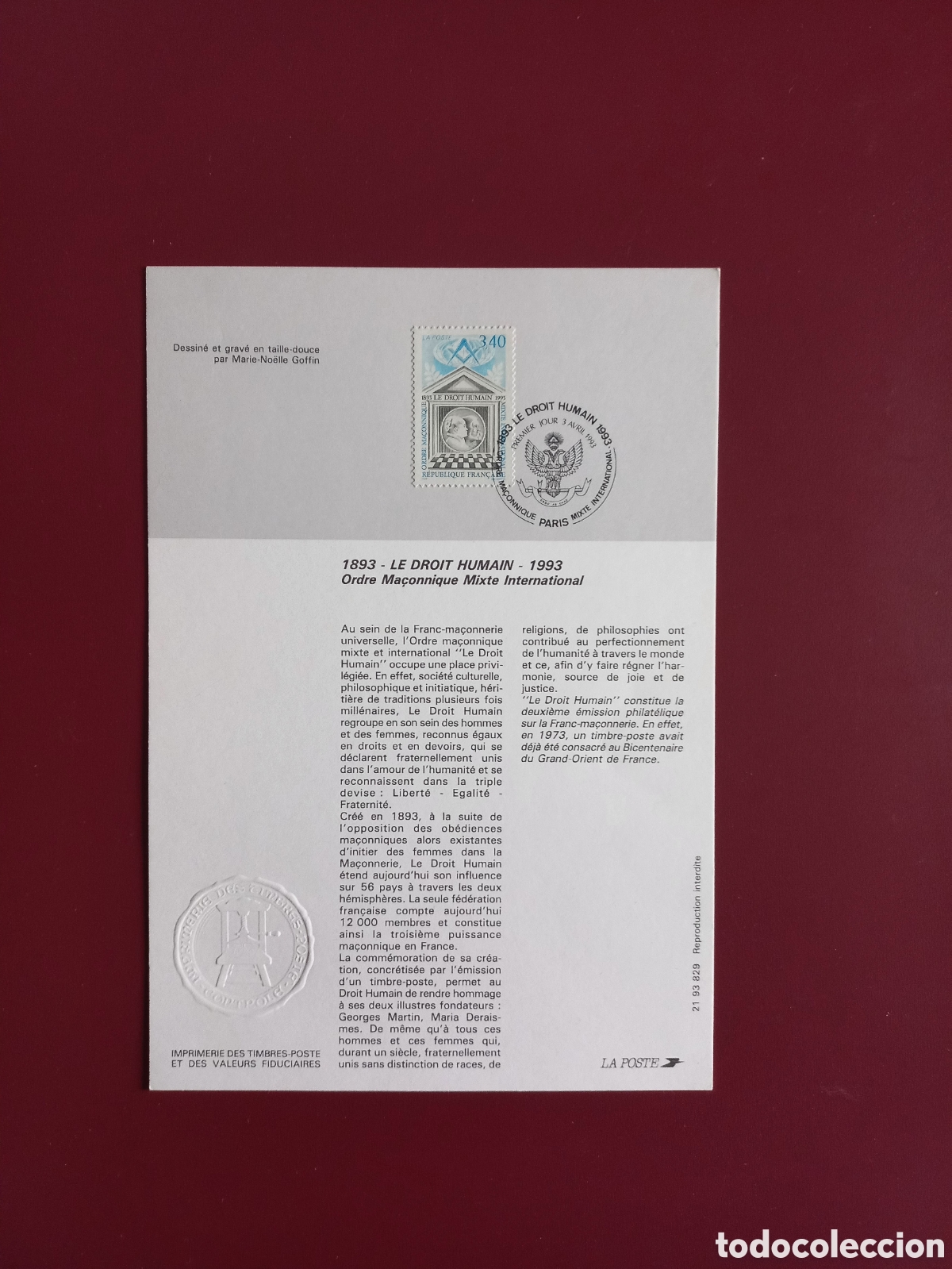 Sellos: MASONER&Iacute;A. BICENTENARIO DEL GRAN ORIENTE DE FRANCIA - Foto 5