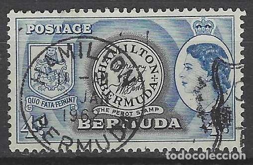 Sellos: BERMUDA 1953 - SELLO DE &rdquo;PEROT&rdquo; DE 1848 - USADO - Foto 1