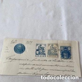 Sellos: POLIZA EN DOCUMENTO JUDICIAL DE CASTELLAR EN 1929 - Foto 2