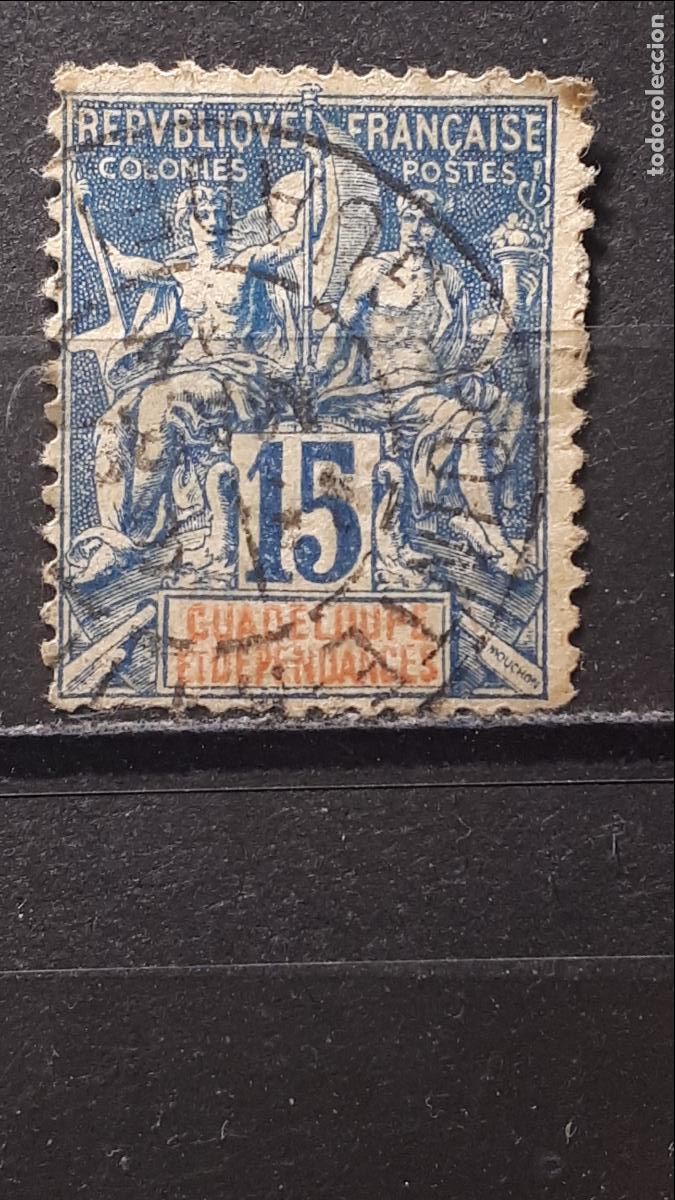 Sellos: GUADALUPE. A&Ntilde;O 1892. &deg;. YVERT 32 - Foto 1