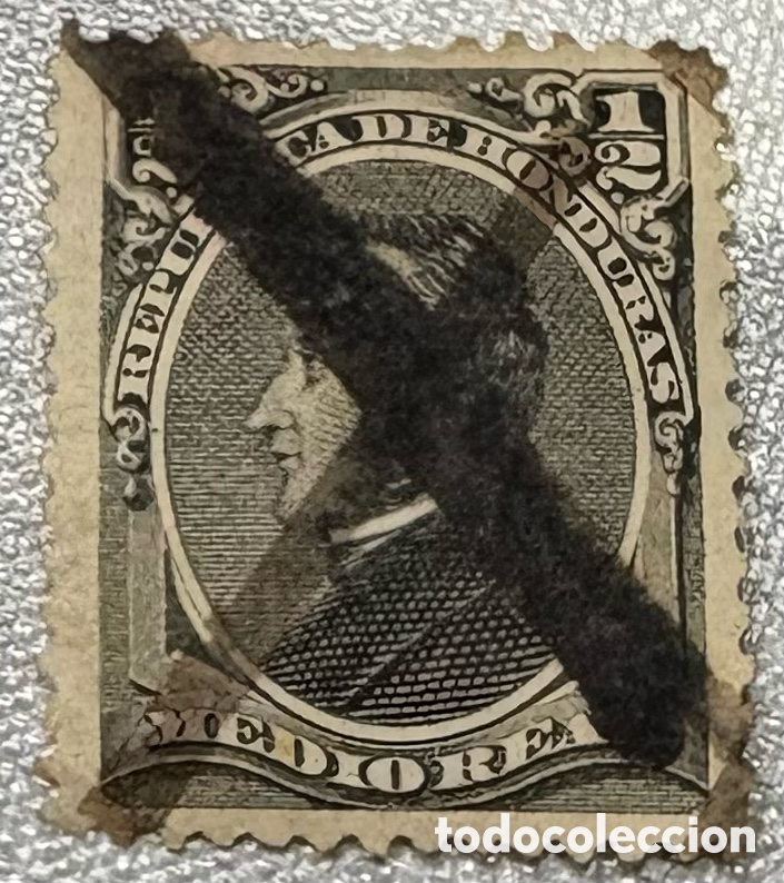 Sellos: Sello Honduras 1/2 Real 1878 - Foto 1