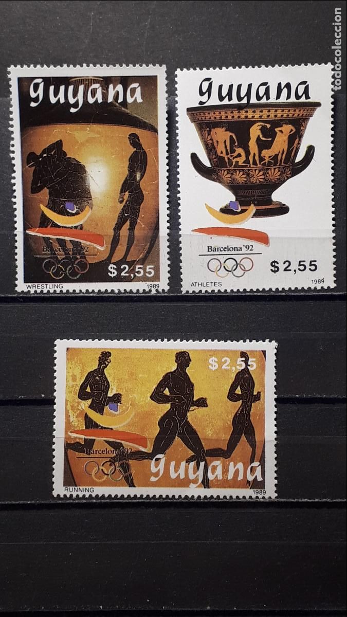 Sellos: GUYANA . A&Ntilde;O 1989. **. YVERT 2151D,E,F. - Foto 1