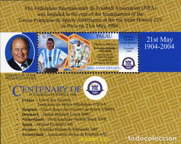 Sellos: 159334 MNH PALAU 2004 CENTENARIO DE LA FIFA - Foto 1