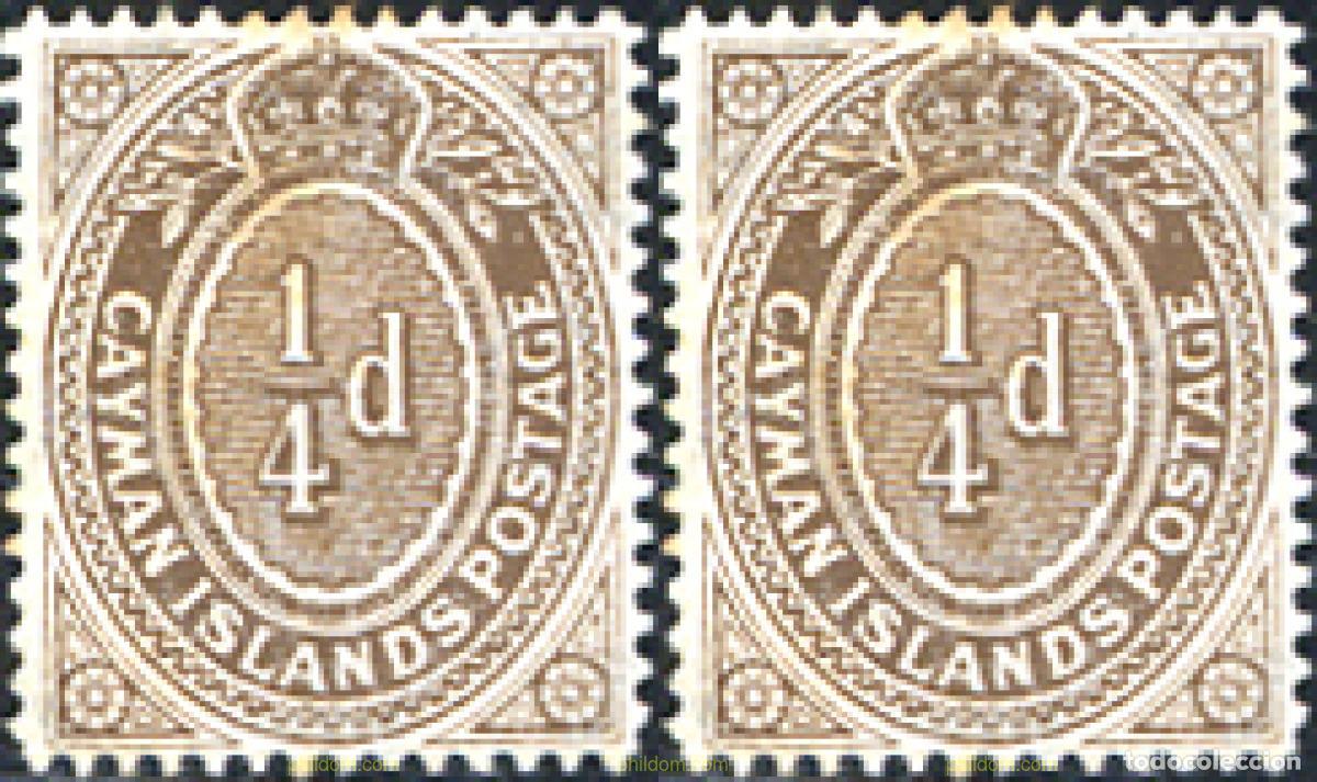 Sellos: 299037 HINGED CAIMAN Islas 1908 CIFRA - Foto 1