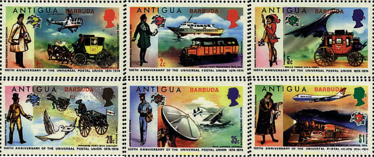 Sellos: 715943 MNH BARBUDA 1974 CENTENARIO DE LA UNION POSTAL UNIVERSAL - Foto 1