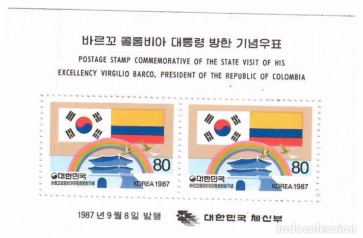 Sellos: HOJA BLOQUE KOREA 1987 VIRGILIO BARCO - Foto 1