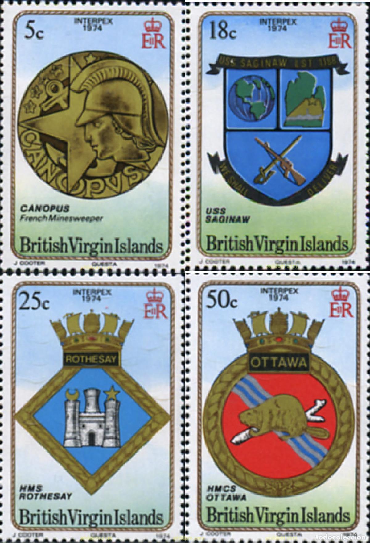 Sellos: 294366 MNH VIRGENES BRITANICAS Islas 1974 INTERPEX - Foto 1