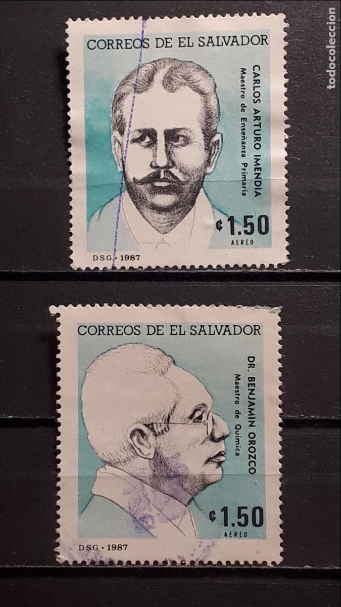 Sellos: SALVADOR. A&Ntilde;O 1987. &deg;. YVERT 643/4 - Foto 1