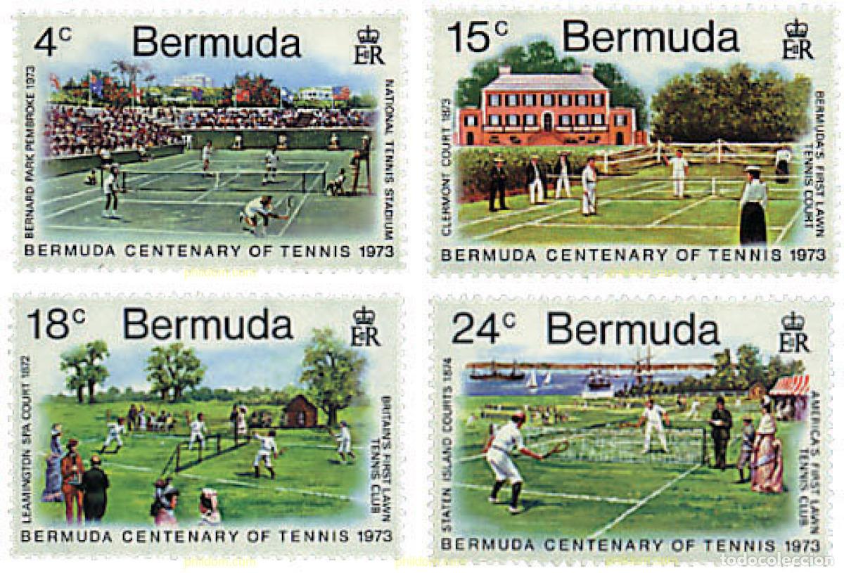 Sellos: 758445 HINGED BERMUDAS 1973 CENTENARIO DEL TENIS EN LAS BERMUDAS - Foto 1