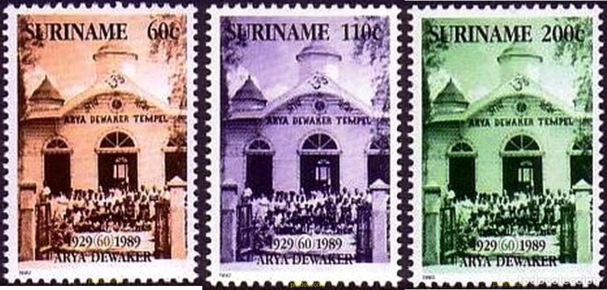 Sellos: 364916 MNH SURINAM 1990 TEMPLO ARYA - Foto 1