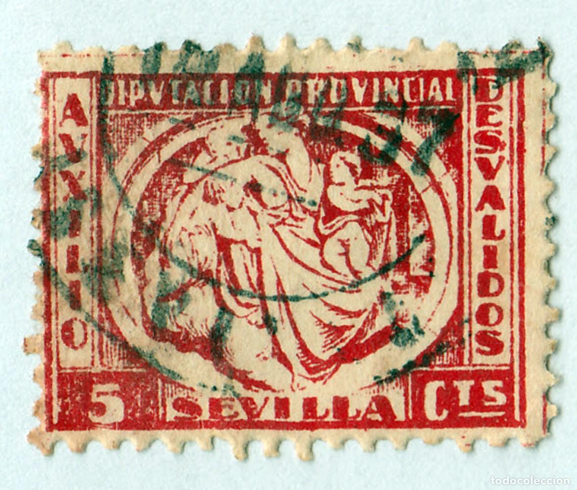 Sellos: SELLO USADO EN VENTA (ESP) - ESPA&Ntilde;A, AUXILIO DESVALIDOS SEVILLA - Foto 1