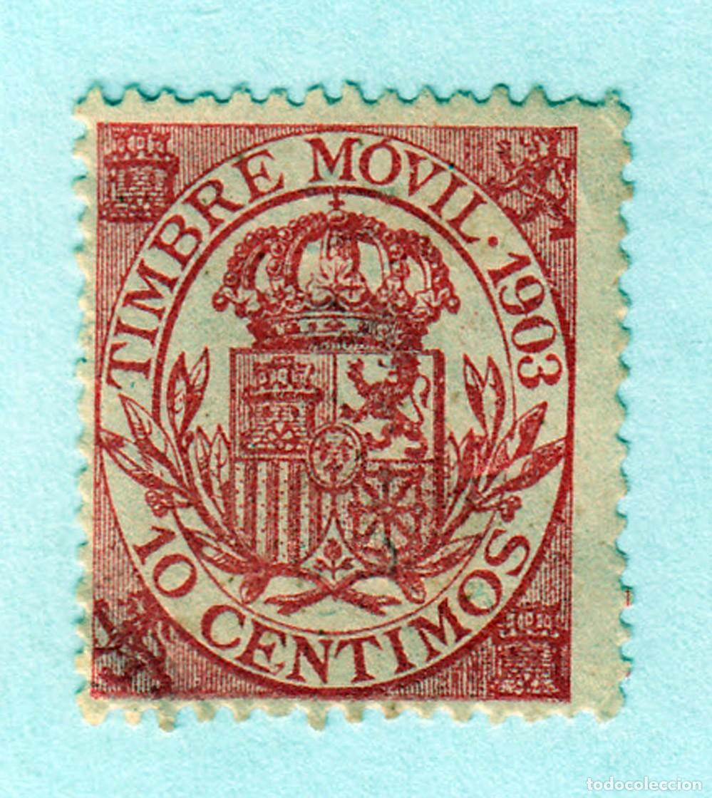 Sellos: SELLO ESPA&Ntilde;A TIMBRE MOVIL 1903: 10 CENTIMOS - Foto 1