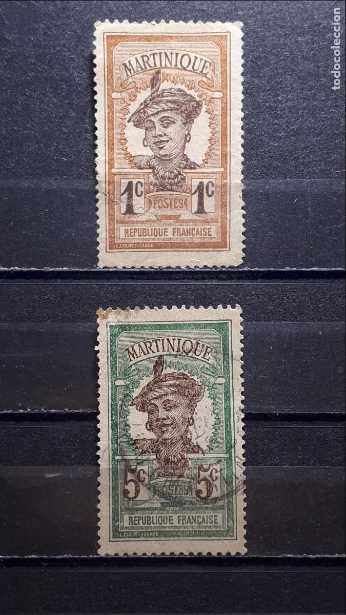 Sellos: MARTINICA. A&Ntilde;O 1908. &deg;. YVERT 61, 64 - Foto 1