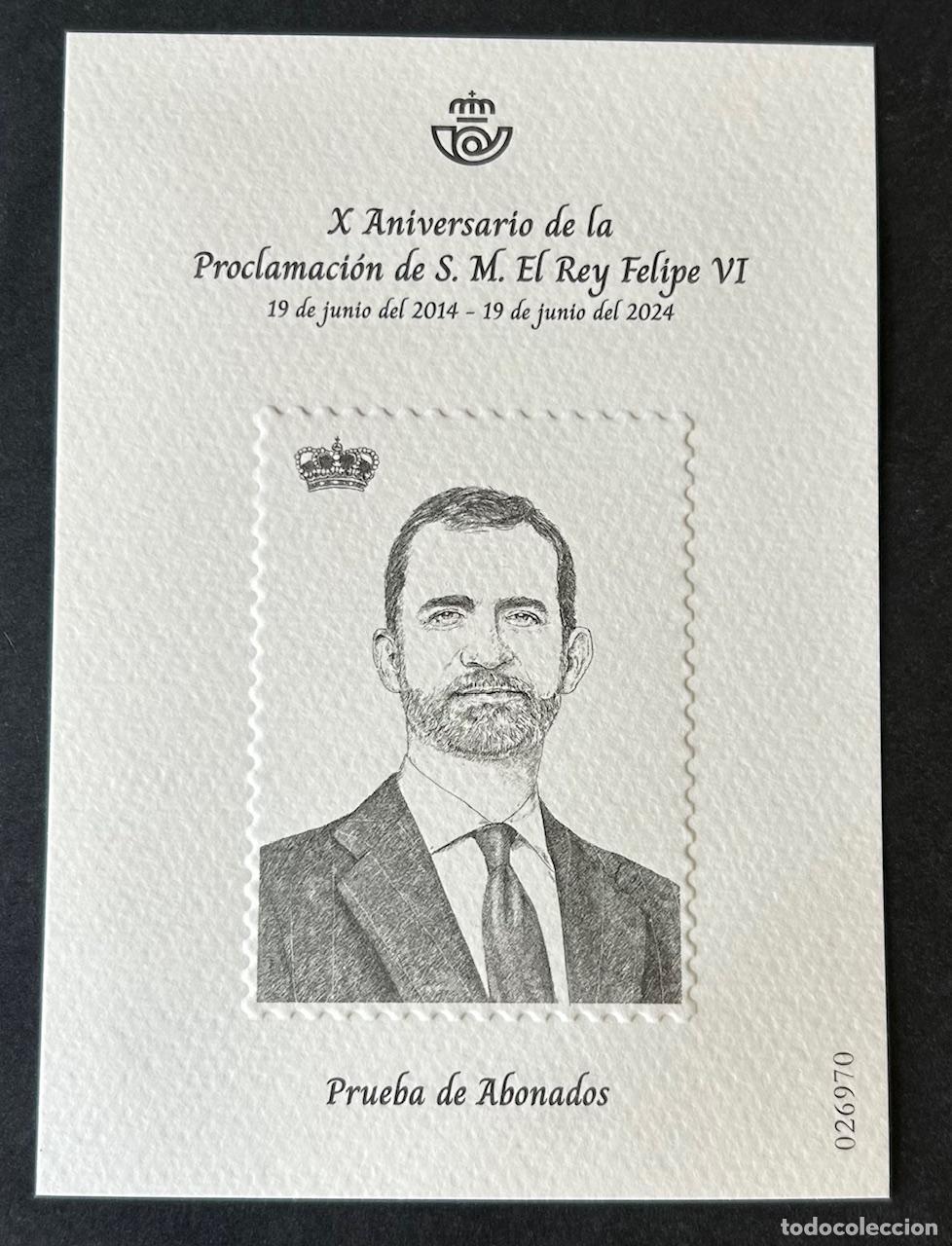 Timbres: CRS1127 PRUEBA DE ABONADO 2024 X ANIV. REY FELIPE VI