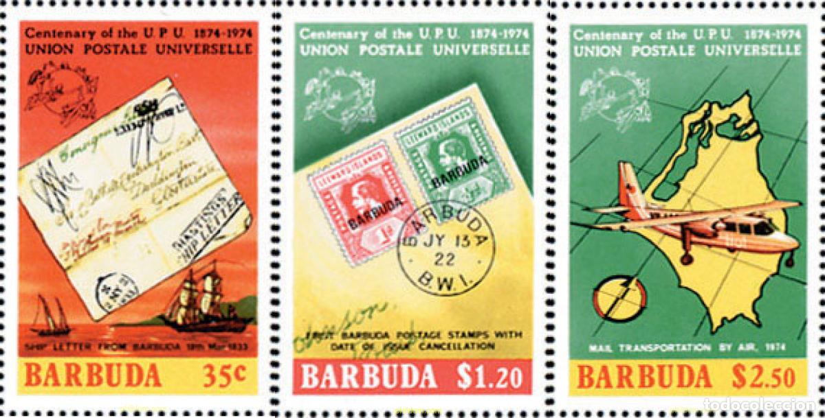 Sellos: 290290 MNH BARBUDA 1974 CENTENARIO DE LA UNION POSTAL UNIVERSAL - Foto 1